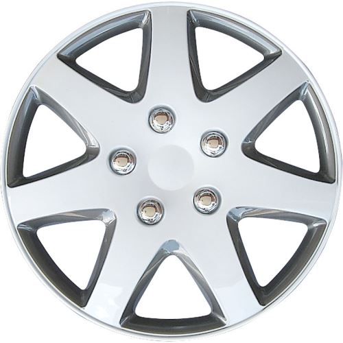 AutoStyle capuchons de moyeu Michigan 15 pouces ABS blanc / gris lot de 4