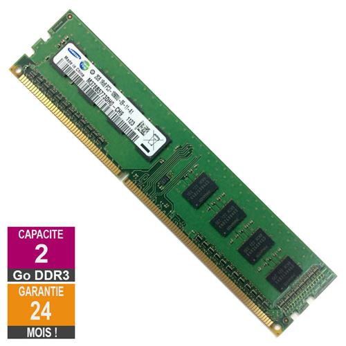 Barrette Mémoire 2Go RAM DDR3 Samsung M378B5773DH0-CH9 PC3-10600U 1333MHz 1Rx8 État correct - Samsung reconditionné disponible sur Fnac