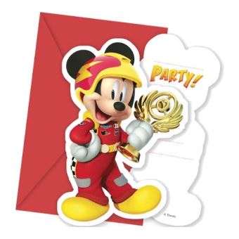 Disney Mickey Mouse 6 Anniversaire Enfants Thème Fête Invitations cartes avec enveloppes