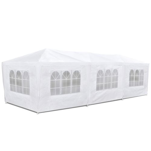 Tente de réception événementielle 3x9m étanche 8 murs avec fenêtre Blanc -McHaus