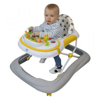 Trotteur bébé évolutif musical pliable réglable en hauteur Jaune