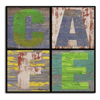 Image Tableau Toile Art Cadre Deco Canevas Typographie Couleur Cafe 30x30 Achat Prix Fnac