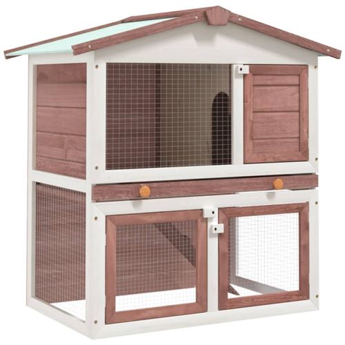 VidaXL Kaninchenstall 3 Türen Holz