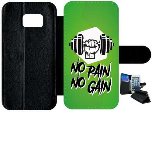 Etui À Rabat Samsung Galaxy S7 Edge No Pain No Gain Fond Vert