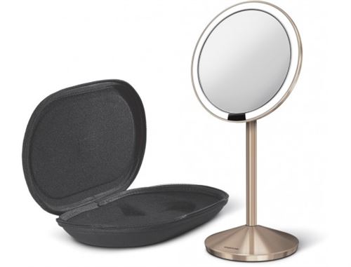 simplehuman Petit Miroir À Capteur en Acier Inoxydable Or Rose