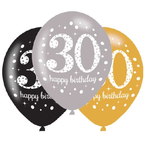 Amscan ballons Sparkling 30 unisexe 27,5 cm 6 pièces