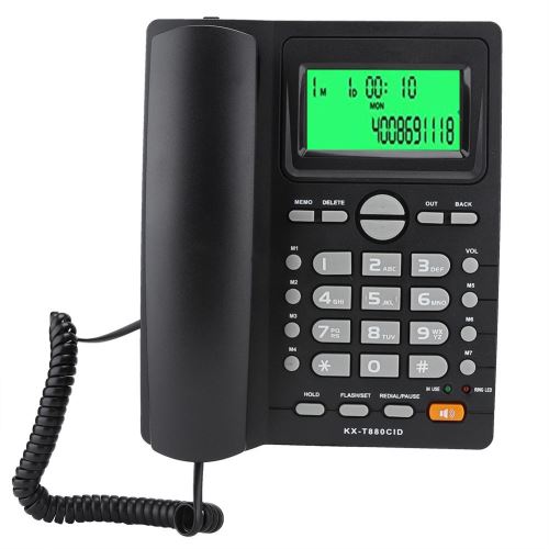 Kx-T880C Affichage De Appelant / Téléphone Fixe Aucune Fonction De Mise En Sourdine De Batterie Pour Bureau / Domicile (Noir)