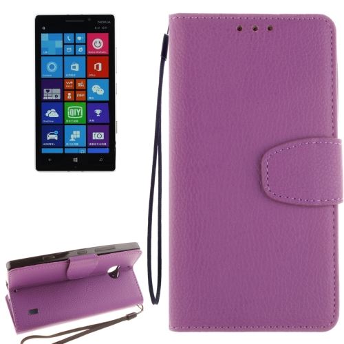 Nokia Lumia 930 Housse Etui Cuir PU Texture Litchi Violet ALS54796