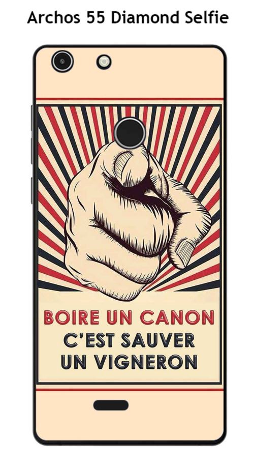 Coque TPU gel souple Archos 55 Diamond Selfie design Doigt - Boire un canon