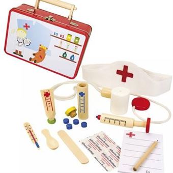 Valise de docteur /& dinfirmi/ère en bois avec tous les accessoires
