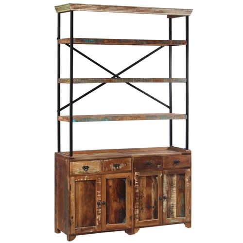 vidaXL Buffet avec étagères Bois de récupération massif 120x35x200 cm