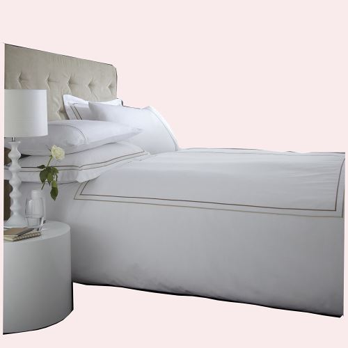 Charlotte Thomas Parure Housse De Couette Mayfair, Percale 100% Coton, 200 Fils, Blanc, 135X190Cm