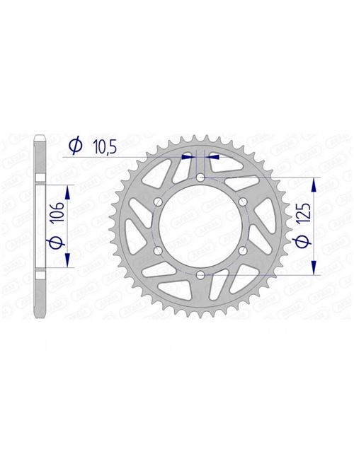 Couronne AFAM 46 dents alu ultra-light anodisé dur pas 520 type 87606