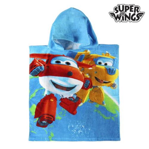 Serviette-Poncho à Capuche Bleue Super Wings