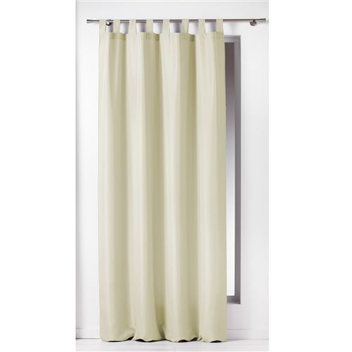 Rideau a passants 140 x 260 cm polyester uni essentiel Naturel Douceur d'Intérieur
