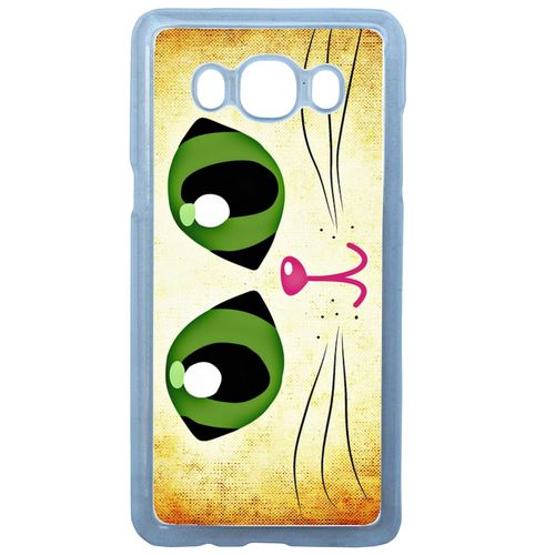 Coque Yeux De Chat Vert Compatible Galaxy J7 2016 Transparent