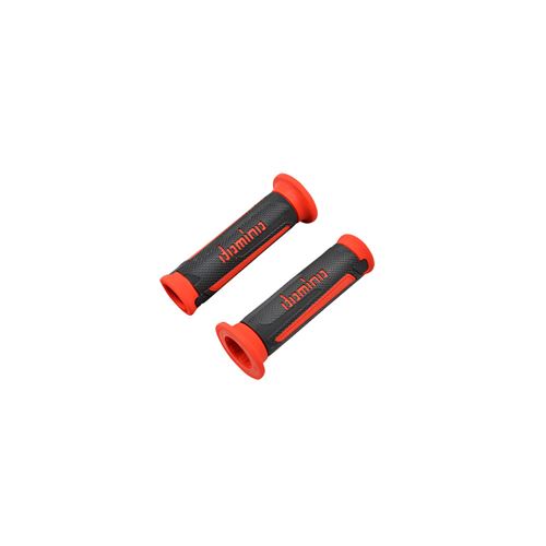 Revetement/poignee domino a350 turismo noir/rouge (pr) debouche pour embout guidon