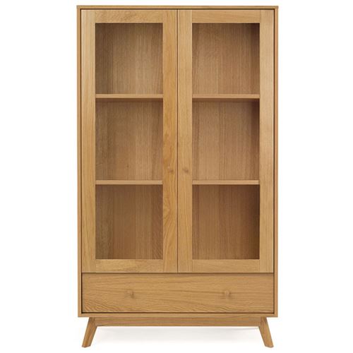 Paris Prix Beige Vitrine Design En Bois "Kensal" 170Cm Chêne