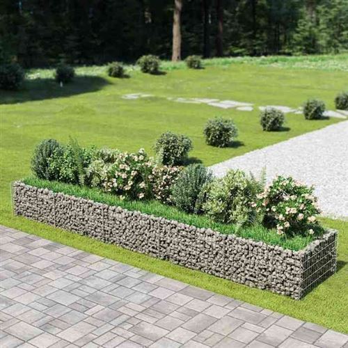 vidaXL Gabionen-Hochbeet Verzinkter Stahl 450×90×50 cm