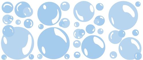 RoomMates stickers muraux bulles vinyle 31 pièces bleu