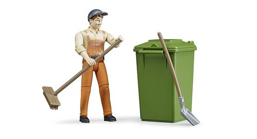 BRUDER - 62140 - Set figurine employé agent de propreté