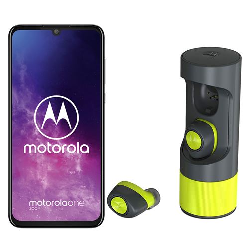 Motorola One Zoom Gris + Verve Buds Ones OFFERT ! - Smartphone 4G-LTE - Snapdragon 675 Octo-Core 2.0 Ghz - RAM 4 Go - Ecran tactile