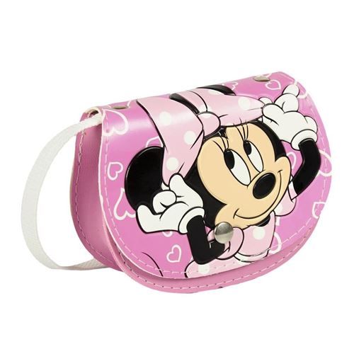Sac à bandoulière Disney Minnie Mouse 12x9,5x3,5 cm rose / blanc