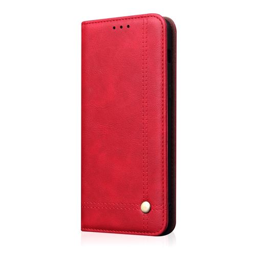 Etui en PU vintage auto-absorbé rouge pour votre Huawei Honor 10 Lite/P Smart (2019)