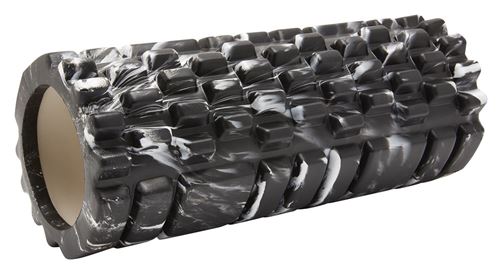 Fit Essentials rouleau de massage en mousse marbre 33 x 14 cm noir