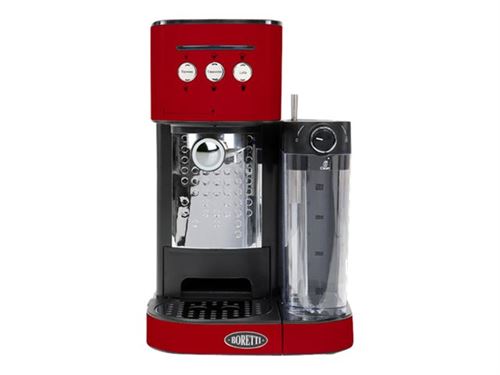 Boretti B401 - Machine à café avec buse vapeur "Cappuccino" - 15 bar - rouge