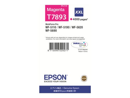 Epson T7893XXL Magenta High YieId Ink Cartridge 34ml - C13T789340