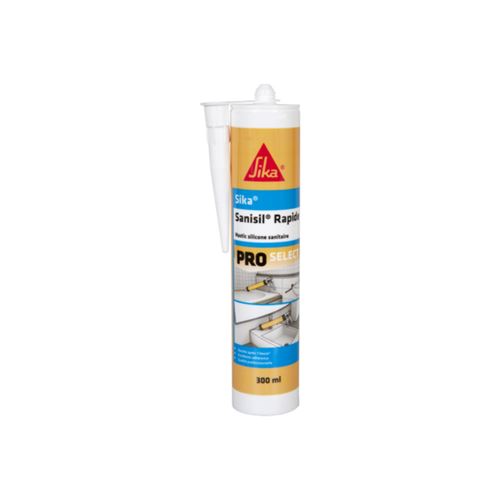 Mastic silicone anti-moisissures spécial sanitaire - SIKA Sanisil Rapide - Transparent - 300ml