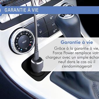 Câble Renforcé USB C / USB C 3A 1.2m PD 60W Blanc + Garantie à vie Force Power Lite - Force