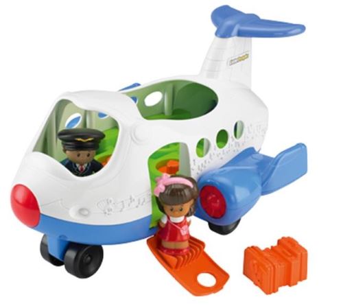 L avion blanc little people version neerlandais avec 3 figurines - jouet 1er age - enfant
