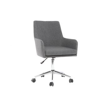 Fauteuil De Bureau Design En Tissu Gris Anthracite Shana