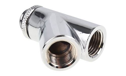 Alphacool Eiszapfen Y-connector 45° rotatable G1/4 - Adaptateur de raccordement du système de refroidissement par liquide - chrome