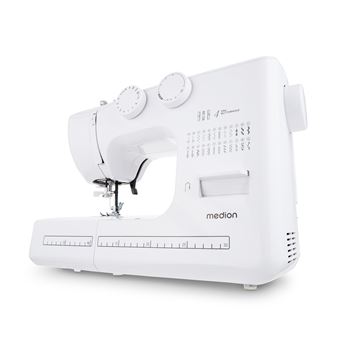 Machine à Coudre - MEDION MD10689 - 62W - 24 Points + Points Doubles - 700 tr/min - LED - Blanc - 1