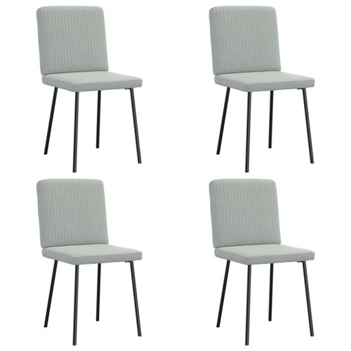 Vidaxl Gris/Clair Chaises À Manger Lot De 4 Velours - Image 2