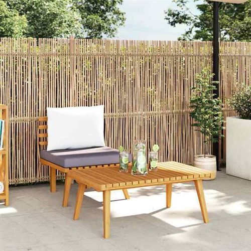 vidaXL 2-tlg. Garten-Lounge-Set mit Kissen Massivholz Akazie