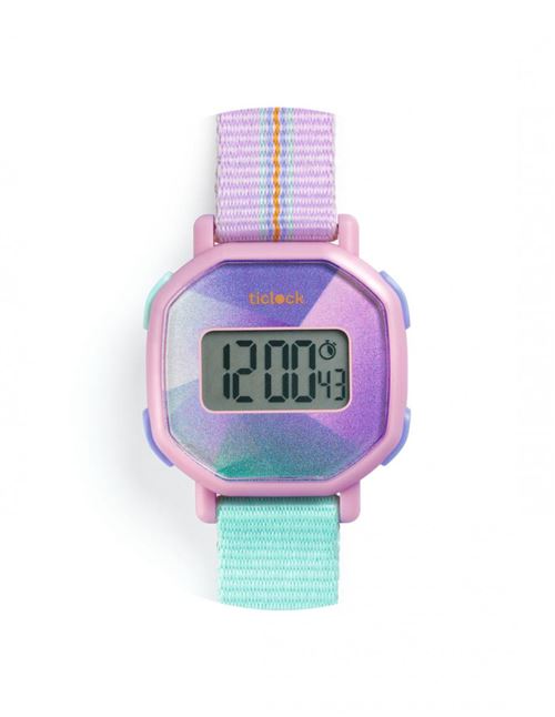 Non Communiqué Violet Montre Digitale - Prismatique