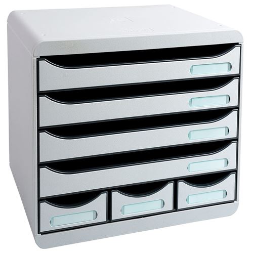 Exacompta Set de tiroirs de bureau Store-Box 7 tiroirs Gris clair