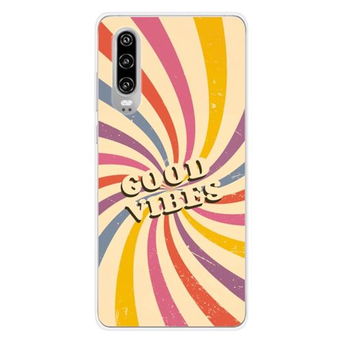 Coque en silicone imprimée compatible Huawei P30 Good vibes