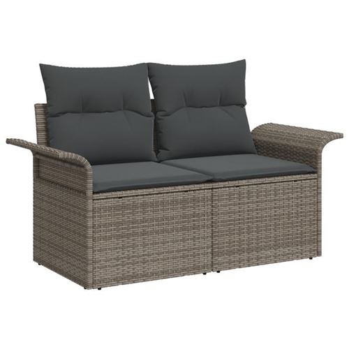 Non Communiqué Gris Ensemble De Canapé De Jardin 6 Pièces En Polyrotin Avec Coussins 3357002