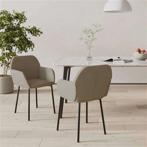 vidaXL - Lot de 2 Chaises - Gris - H. 76 cm - Image 2