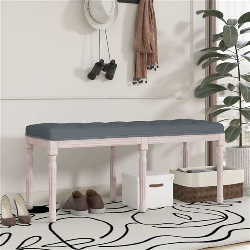 Vidaxl Gris Banc 110 Cm - Velours Foncé - Image 3