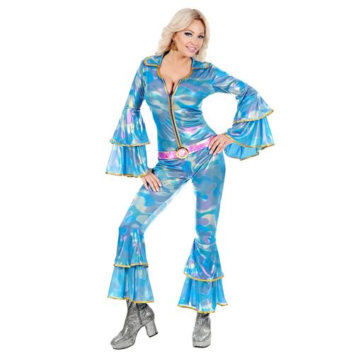 Déguisement Disco Années 70 Femme S Bleu 48421 W Widmann Milano Party Fashion S - 48421 W WIDMANN MILANO Party Fashion