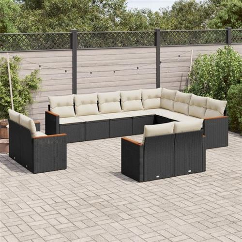 VIDAXL - Salon de Jardin - 12 pièces - Noir - Image 2