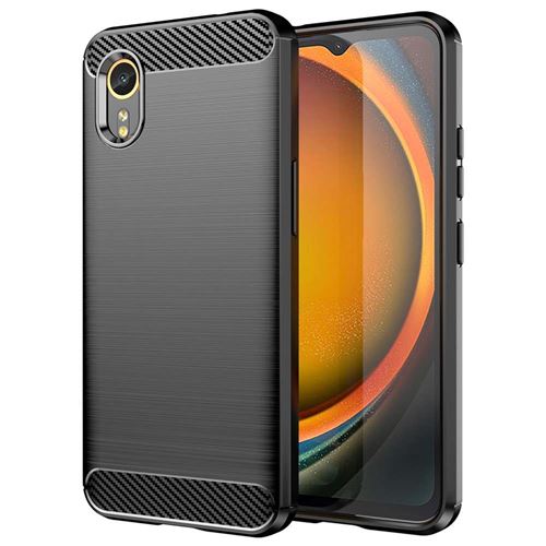 Coque pour Samsung Galaxy Xcover 7 - housse etui silicone gel carbone + verre trempe - NOIR - htdmobiles