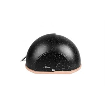 Boîte à Pain En Métal Avec Couvercle Coulissant - Design Moderne 30x26x17 Cm Pour Rangement Cuisine - Noir Ou Blanc