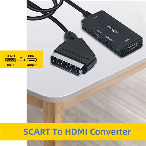 Adaptateur péritel vers HDMI convertisseur audio vidéo, prise en